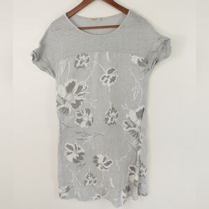 Valentina Naldi 100% Linen Tunic Gray Size Medium